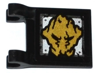Vlag 2 x 2 Vierkant met Goud Ninjago Aarde Embleem Patroon aan Beide Zijden (Stickers) - Set 70733
