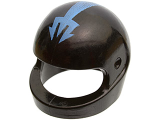 Minifigure, Headgear Helmet Motorcycle (Standard) with Medium Blue Trident Pattern (Aquaraiders II)