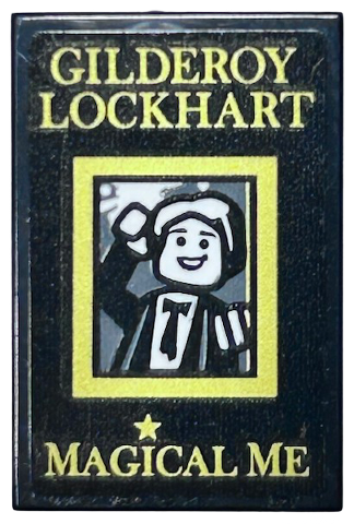 Tile 2 x 3 with 'GILDEROY LOCKHART', Minifigure in Rectangle, and 'MAGICAL ME' Pattern (Sticker) - Set 75978