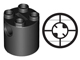 Brick, Round 2 x 2 x 2 Robot Body - with Bottom Axle Holder x Shape + Orientation