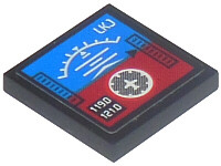 Tile 2 x 2 with Flight Instruments and '1190' and '1210' and 'LKJ' Pattern (Sticker) - Set 42025