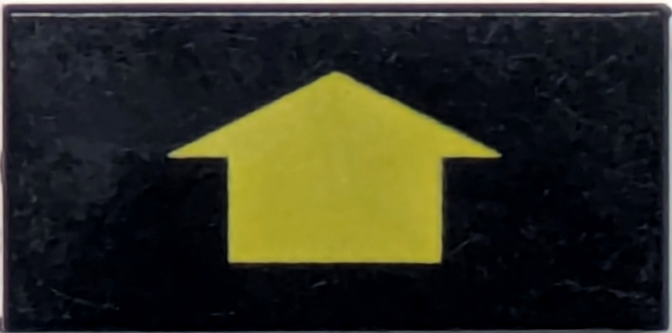 Tile 1 x 2 with Arrow Short Yellow without Black Border Pattern