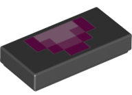 Tile 1 x 2 with Pixelated Pink and Magenta Tongue Pattern (Minecraft Dragon)