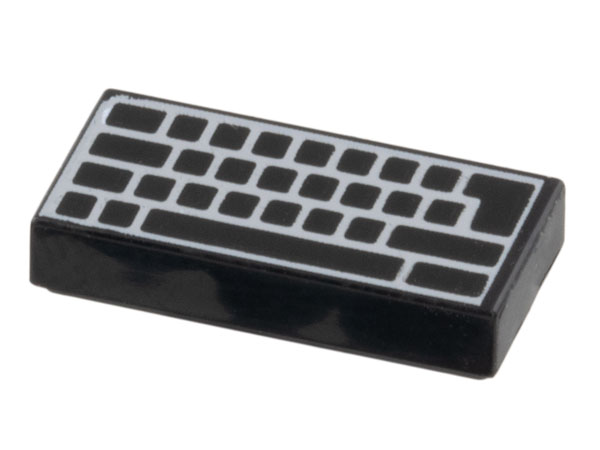 Tile 1 x 2 with Computer Keyboard Blank Keys Pattern