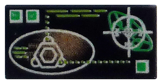 Tile 1 x 2 with Copper and Silver Elliptical Display Pattern