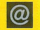 Tile 1 x 1 with Silver At Sign (@) Pattern