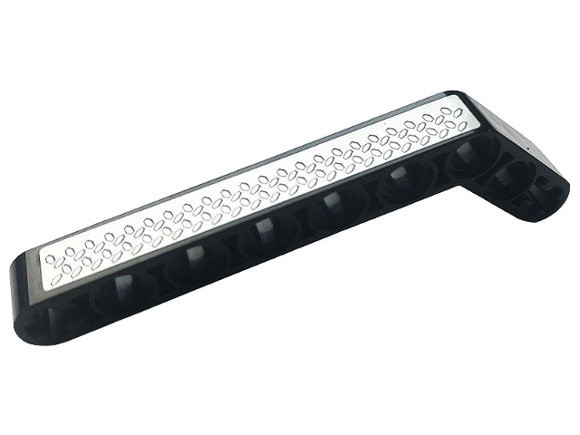 Technic, Liftarm, Modified Bent Thick 1 x 9 (7 - 3) with Silver Tread Plate Pattern (Sticker) - Set 42108