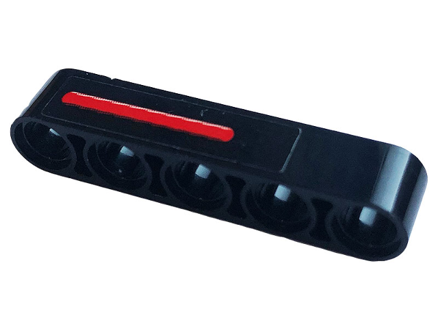 Technic, Liftarm Thick 1 x 5 with Red Stripe Pattern Model Left Side (Sticker) - Set 42110