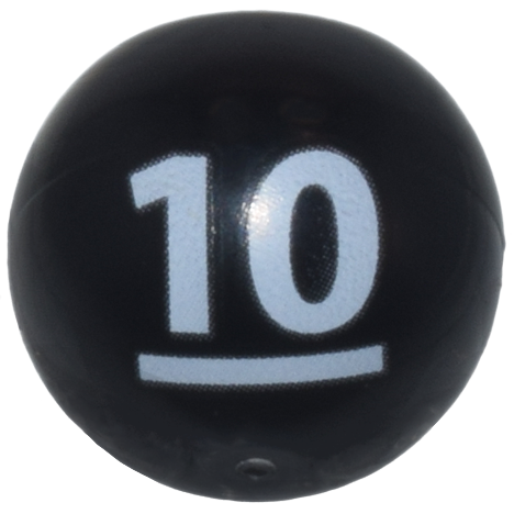 Technic Ball Joint with White Number 10 and Underline Pattern
