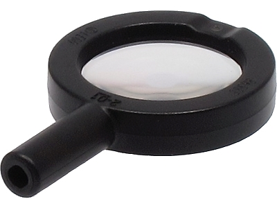 Minifigure, Utensil Magnifying Glass Thick Frame and Hollow Handle with Trans-Clear Lens