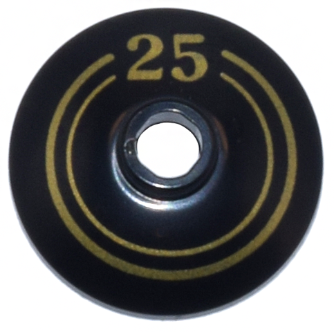 Dish 2 x 2 Inverted (Radar) with Gold Circles and Number 25 Pattern
