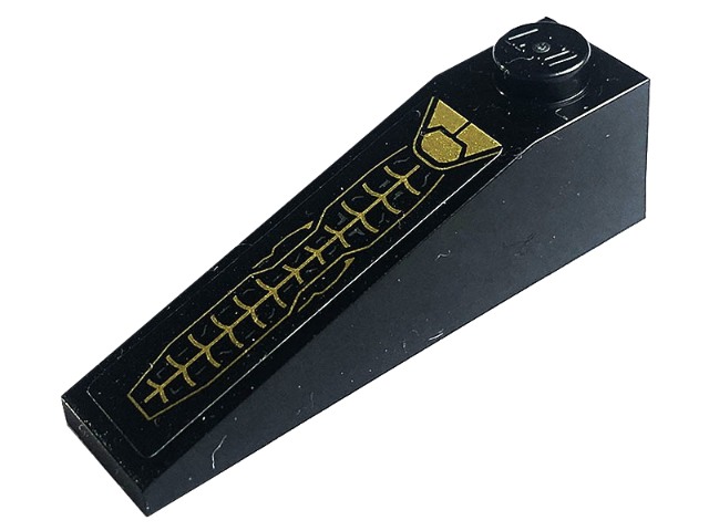 Slope 18 4 x 1 with Gold Spider Web and Armor Plates Pattern (Sticker) - Set 76195