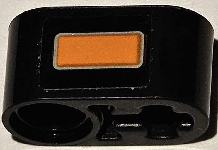 Technic, Liftarm Thick 1 x 2 - Axle Hole with Orange Blinker Light with Silver Outline Pattern (Sticker) - Set 42111