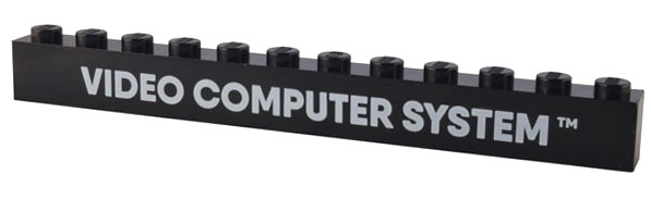 Brick 1 x 12 with White 'VIDEO COMPUTER SYSTEM TM' Pattern