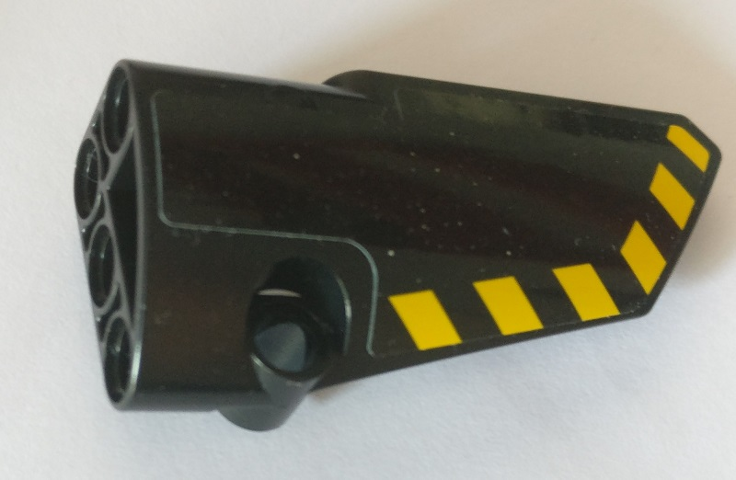 Technic, Panel Fairing # 4 Small Smooth Long, Side B with Black and Yellow Danger Stripes Pattern (Sticker) - Set 42082