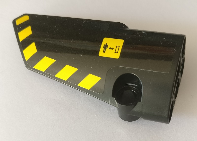 Technic, Panel Fairing # 3 Small Smooth Long, Side A with Warning Sign and Black and Yellow Danger Stripes Pattern (Sticker) - Set 42082
