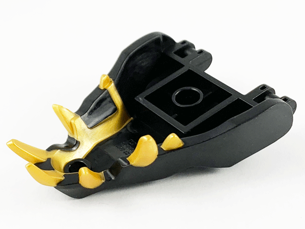 Dragon Head (Ninjago) Jaw with 2 Bar Handles on Back with Molded Gold Teeth Pattern