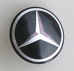 Minifigure, Shield Circular Convex Face with Silver Mercedes-Benz Logo Pattern