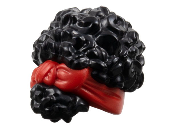 Mini Doll, Hair Coiled, Pulled Up with Molded Red Head Wrap Pattern