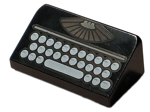 Slope 30 1 x 2 x 2/3 with Manual Typewriter Vintage Keyboard Pattern