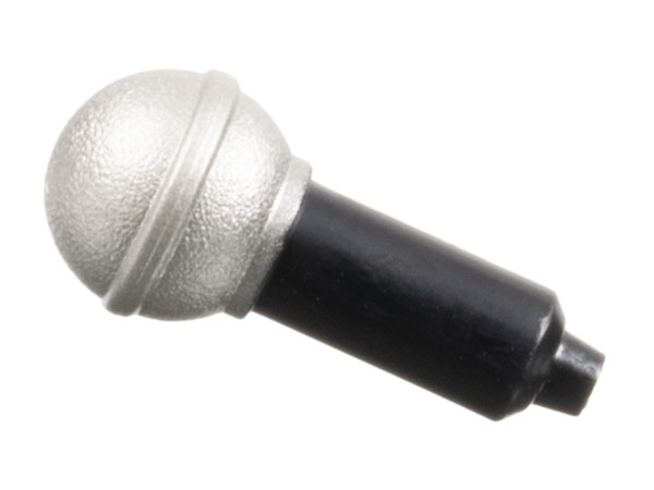 Minifigure, Utensil Microphone with Metallic Silver Top Full Screen Pattern