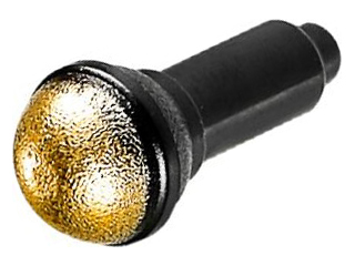 LEGO part Minifigure, Utensil Microphone with Gold Top Half Screen Pattern (90370pb03)