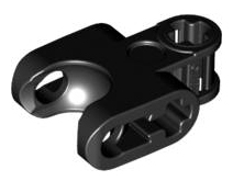 Technic, Axle Connector 2 x 3 with Ball Joint Socket - Closed Sides, Straight Forks with Open Axle Holes