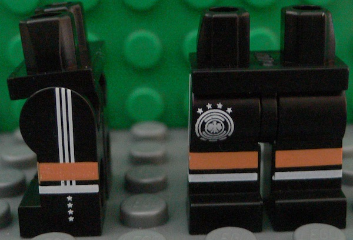 Hips and Legs with DFB Logo with 4 Stars, Nougat and White Stripes, Lines on Sides Pattern