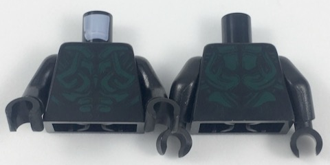 LEGO part Torso Alien with Dark Green Armor Scales Pattern / Black Arms / Black Hands 973pb2881c01