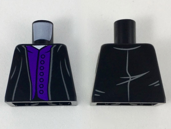 LEGO part Torso Robe over Dark Purple Vest with 7 Buttons Pattern 973pb3315