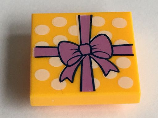 Fliese, modifiziert 2 x 2 invertiert mit Geschenkpapier mittlerer Lavendel Schleife und weißen Punkten Muster