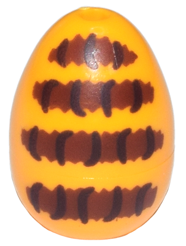 Egg with Small Pin Hole with Reddish Brown Stripes with Dark Brown Lines Pattern (Honeybee Abdomen)