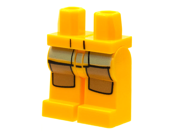LEGO part Hips and Legs with Fire Suit Pattern 970c00pb0128