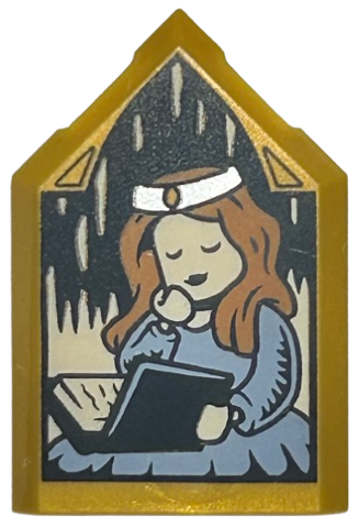 Tile, Modified 2 x 3 Pentagonal with HP Portrait - Sleeping Witch Pattern