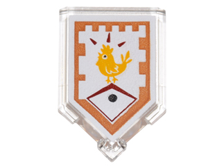 Tile, Modified 2 x 3 Pentagonal with Nexo Power Shield Pattern - Chicken Power