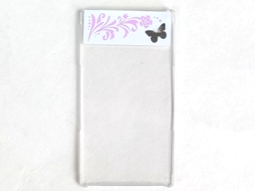 Glass for Window 1 x 4 x 6 with Silver Butterfly and Pink Floral Pattern on Left Side (Sticker) - Set 3187