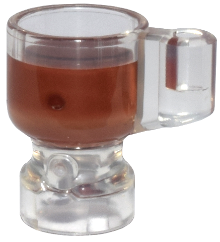 Minifigure, Utensil Stein / Cup with Molded Reddish Brown Drink Pattern