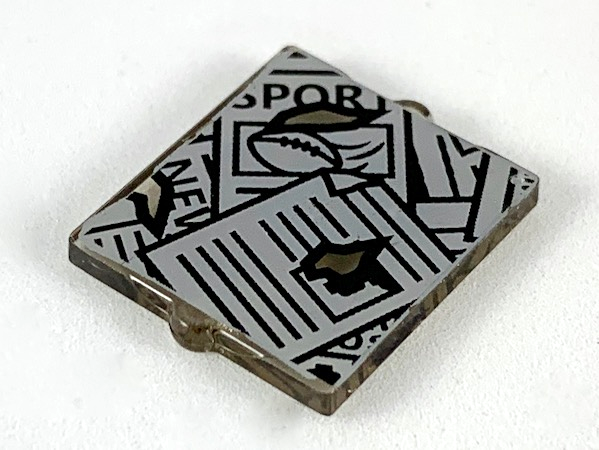 LEGO part Glass for Window 1 x 2 x 2 Flat Front with Tattered Scattered Newspapers Pattern 60601pb021