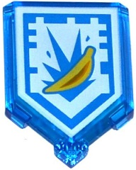 Tegel, Aangepast 2 x 3 Pentagonaal met Nexo Power Shield Patroon - Banana Bombs