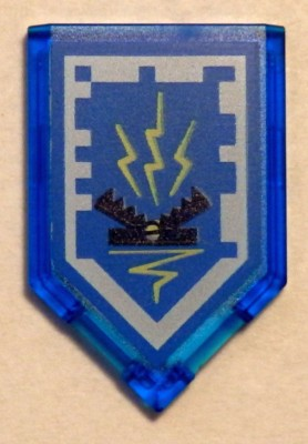 Tile, Modified 2 x 3 Pentagonal with Nexo Power Shield Pattern - Zap Zap