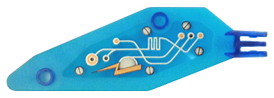 Wing Insectoid Small with Arm Hinge and Circuitry Pattern Left (Print on Top, Tip at Left, Logo at Back Edge)