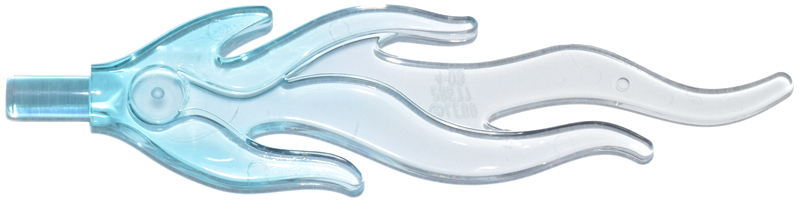 Wave Rounded Straight Large with Bar End (Flame) with Marbled Trans-Clear Pattern