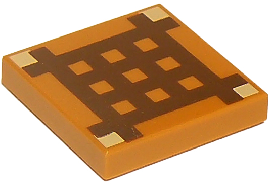 Tile 2 x 2 with Dark Brown Minecraft Crafting Table Grid Pattern