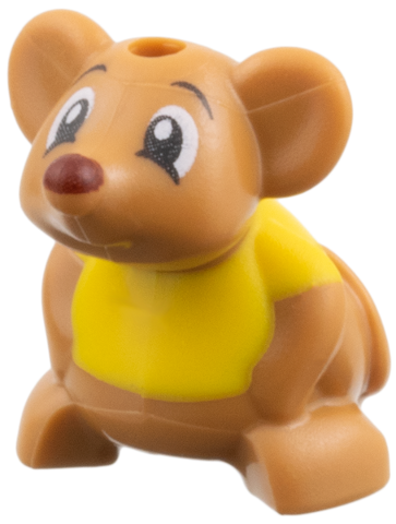 Mouse, Disney Princess / Friends with Molded Yellow Shirt and Printed Black Eyes and Dark Red Nose Pattern (Gus)