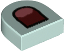 Tile, Round 1 x 1 Half Circle Extended with Dark Red Open Mouth and Coral Tongue Pattern