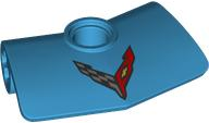 Technic, Panel Curved # 3 2 x 3 x 1 Angled with Corvette Racing Logo Pattern