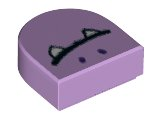 Tile, Round 1 x 1 Half Circle Extended with Closed Mouth with Fangs Pattern