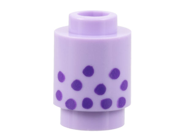 Brick, Round 1 x 1 with Dark Purple Spots Pattern