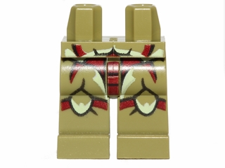LEGO part Hips and Legs with Galaxy Squad Buggoid with Dark Red Stripes and Exoskeleton Pattern (970c00pb0211)