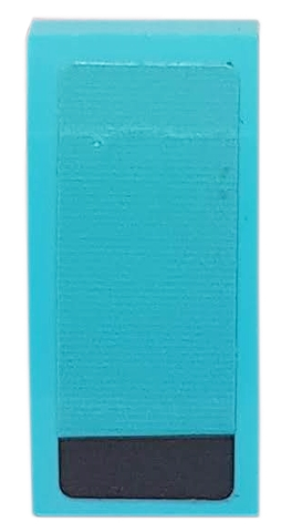 Schräge, Curva 2 x 1 x 2/3 con Motivo Striscia Nera su Sfondo Azzurro Medio Lato Sinistro Modello (Adesivo) - Set 76898